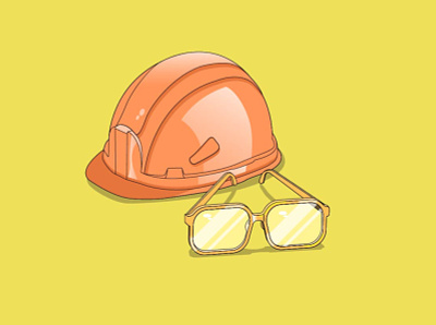 Safe and sound glasses illustration vector vivid yellow