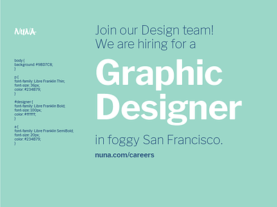 Join the Nuna design team! brand design graphic design