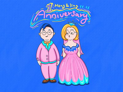Happy Wedding Anniversary anniversary drawing illustration wedding