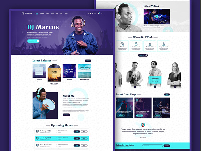 Musiziya - Music Band & Musician PSD Template uidesign rockband nightlife musician music events entertainment dj party dj mix dj discography band clean ui ui ux typography website webdesign