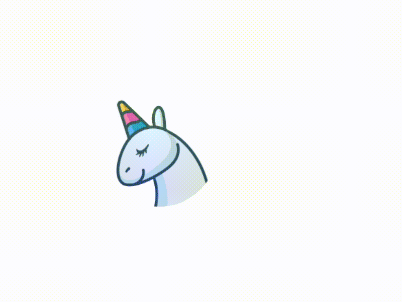 Unicorn logo animation 2d creative design design icon illustration logo ui ui design ux web