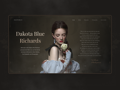 Dakota Blue Richards personal website (concept)