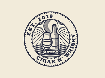 Cigar n Whisky Avatar graphic design logo