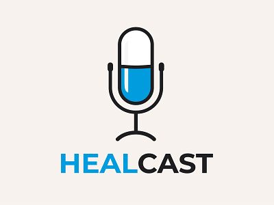 Health Podcast Logo broadcast covid doctor health logo media medicine micrphone pill podcast program science