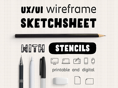 UX Workflow - Wireframe Sketchsheet with Stencils