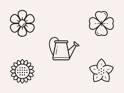 Watering the Flowers Icons icons outline spring sunflower