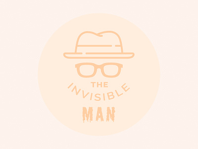 The Invisible Man badge design flat fun halloween hat icon invisible man orange spooky sunglasses