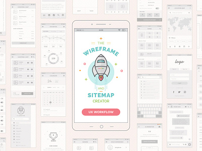 Mobile Wireframe And Sitemap Generator ai app creator flow grid system lean mobile presentation prototype screen sitemap ui ux wireframe