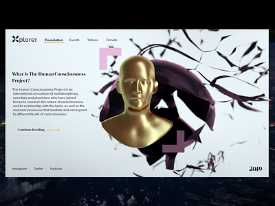 Xplorer Mockup 3d art 3d artist cinema4d cloth consciousness design flat human icon logo minimal mograph typography ui ux web website