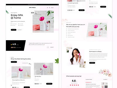 Homespa - Beauty Things beauty landing page online selling product spa ui design