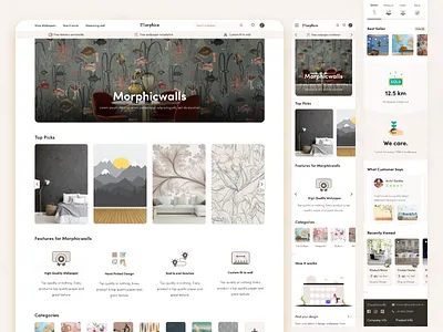 Morphico - Wall & Murals branding online shopping uiux design wall murals website design
