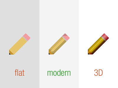 How flat should design be? 3d flat icon pencil