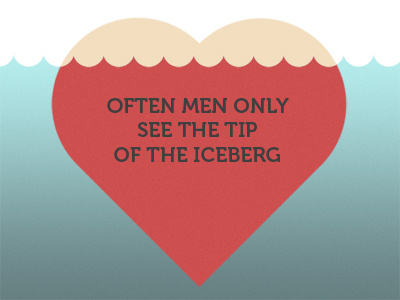 valentine's card with idea gender war heart iceberg idea red