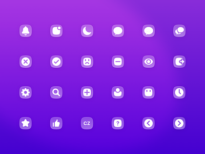 Smooth icon set bell chevron clock icons library message moon search settings shape star thumbs up user