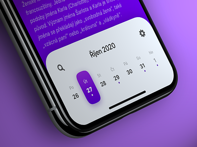 Calendar panel app calendar days icons ios ios app violet