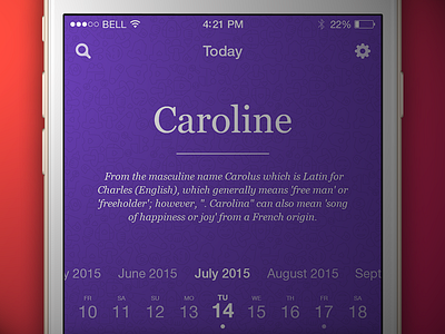 Name app app date ios iphone name scroll timeline violet
