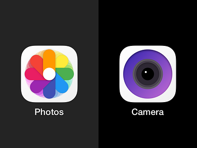 iOS circular icons: Photos & Camera app camera circular icon ios photos sketch