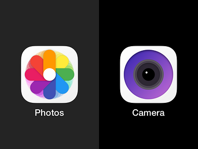 iOS circular icons: Photos & Camera