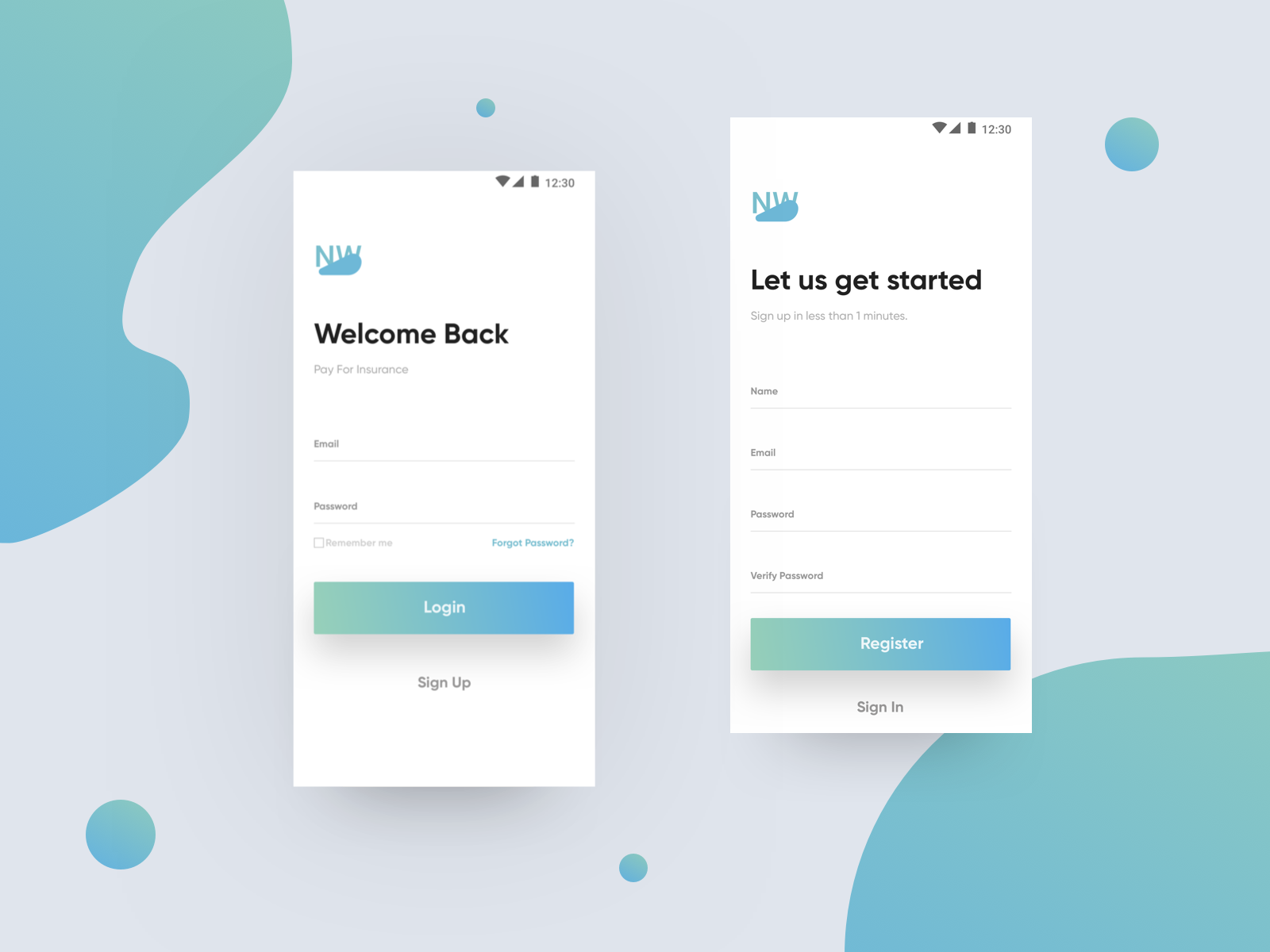 Login & Regsiter by Sesan Osanyinbi on Dribbble