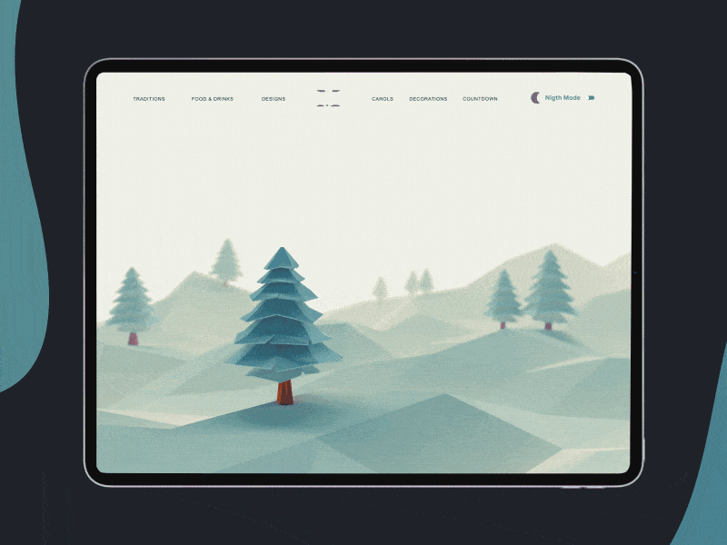 Christmas Landing Page ipad ux invision studio vector typography design illustration app animation ui landing page