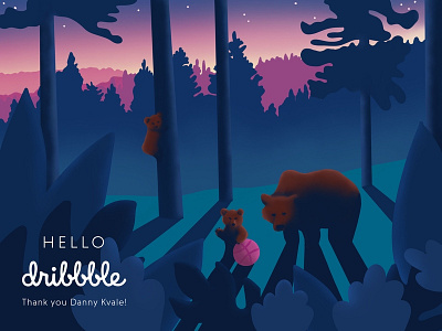 Bears, Blue Spruces, and a Basketball bears debut illustration trees woodland