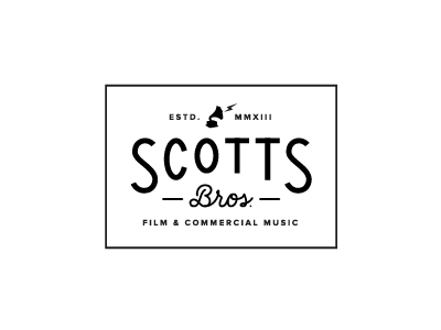 Scott's Brothers Music bros brothers custom gramophone logo music scott typography