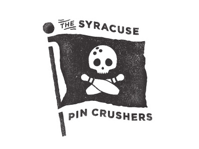 Pin Crushers Logo ball bowling flag logo pin pirate pole skull team texture vintage