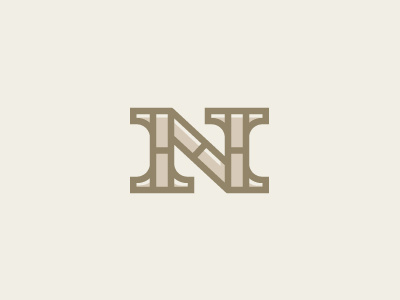 Just your friendly neighborhood N custom extended letter lines logo n serif type typography
