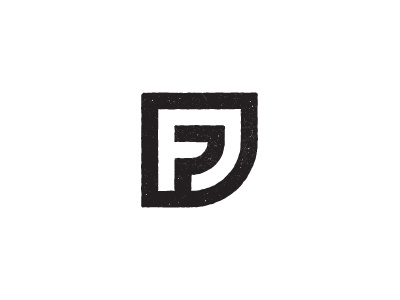 FJ Logo black f geometric j logo monogram shape stamp type typography