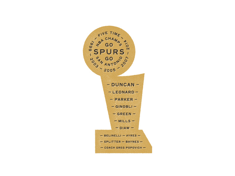 Spurs Trophy spurs san antonio nba basketball trophy finals type typography