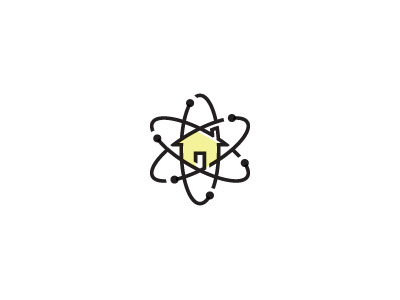 Home Science Icon atom building chimney door home house icon logo molecule roof science smart