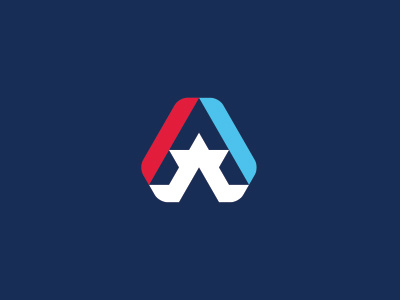 Corporate America Logo triangle generic corporate states united blue white red star letter logo america