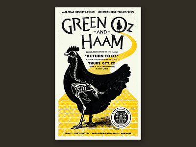 Return to Oz Poster austin brick chicken concert hen music oz poster return road wizard yellow