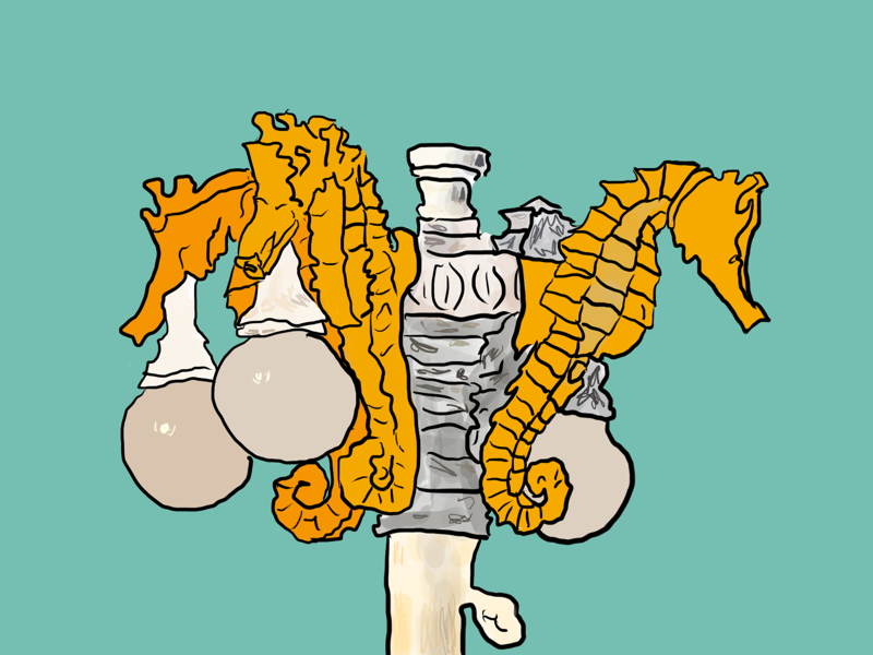 Seahorse Street Lamps procreate apple pencil ipad pro