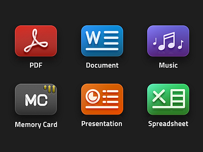 Icons! [WIP] android app great icons illustration ios madewithsketch music office pdf sketch video