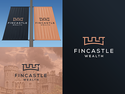 Fincastle branding castle dark f financial identity logo mark minimalist monogram simple