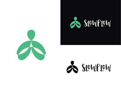 slowflow app branding logo mark modern simple studio tech yoga