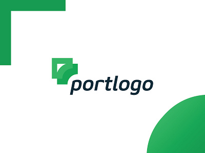 portlogo airplane financial green logo mark modern simple startup logo tech