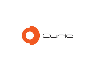 Curio app branding logo mark modern orange simple tech