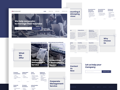 Landing Page for Corporate clean dark blue modern simple ui