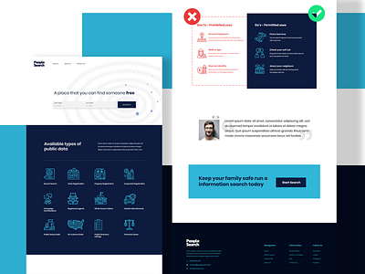 Peoplesearchdotcom blue clean dark blue design modern simple tech ui