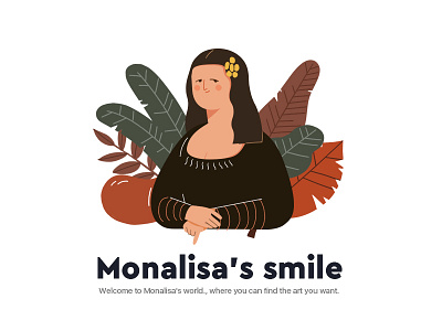 Monalisa's smile art cartoon cartoon character monalisa ps smile smiley ui web 插图 设计