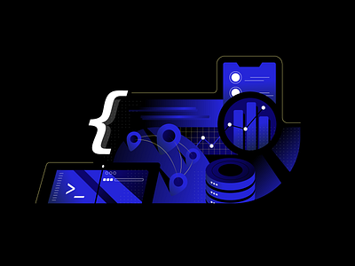 Data Platform data gradient illustration vector web