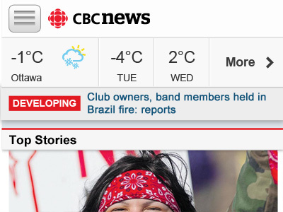 CBC News Mobile Web brand creative hybrid mobile styleguide