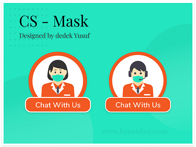 Customer Support Icon Using Mask customer support icon illustration mask