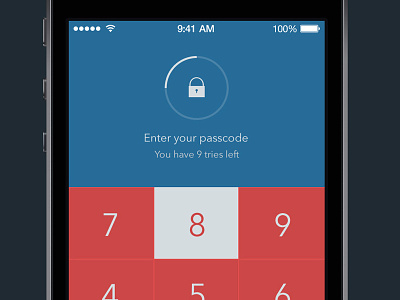 500€ iOS app - Lock Screen 500 euro app expense tracker ios ios7 lock lock screen sabminder zappdesign
