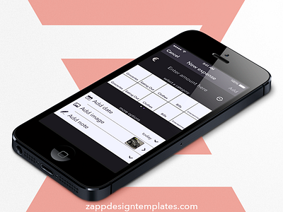 Expensetracker iOS app expense expense tracking ios ios 7 iphone new expense user interface zappdesigntemplates