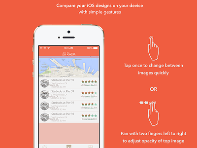 CompareMyDesigns App Store Release app app design app store compare designs ios ios7 iphone iphone mock-up ui ui design ux zappdesigntemplates