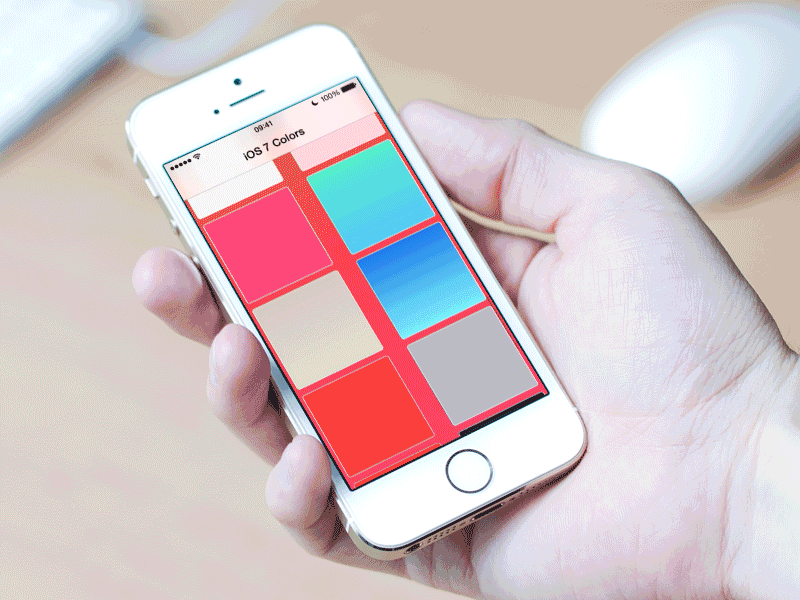 iOS7 colors transition tutorial animation collectionview custom transition gradient ios app ios7 ios8 iphone tiles zappdesigntemplates