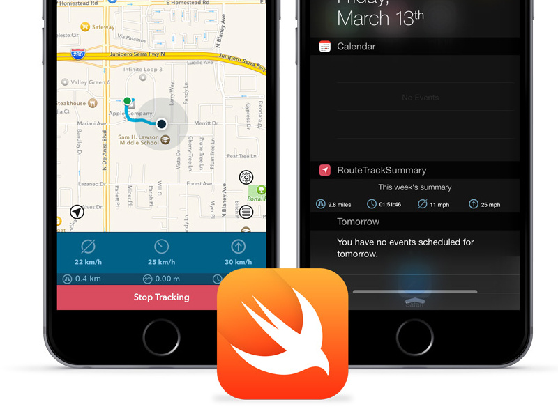 Route Tracker iOS App Template + Today Extension by Szab for App Design